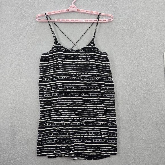 Vans Women Dress L Black Striped Riot Slip Mini Sleeveless Scoop Neck Pullover - Picture 1 of 8
